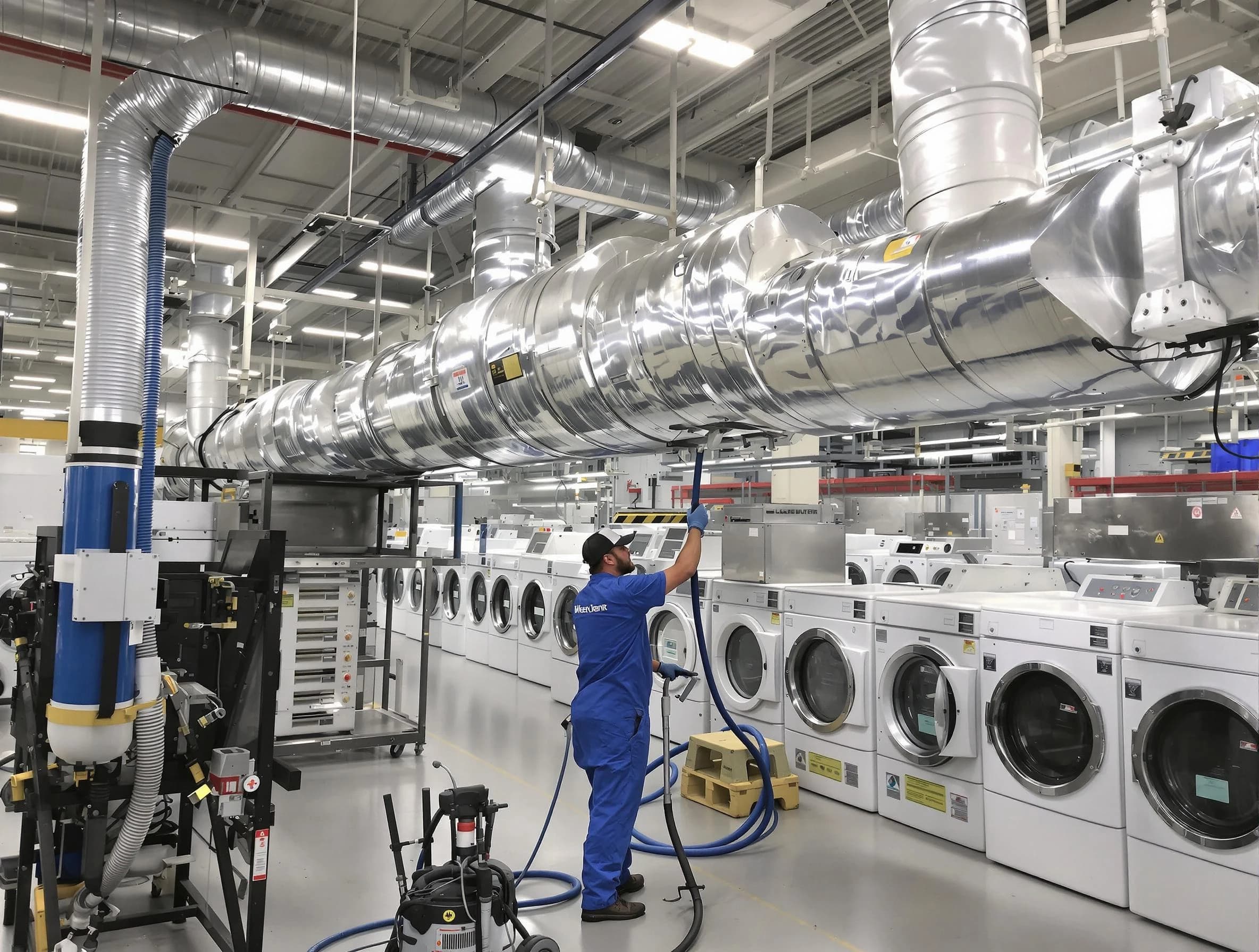 McKeesport Dryer Vent Cleaning team performing heavy-duty industrial dryer vent cleaning in McKeesport